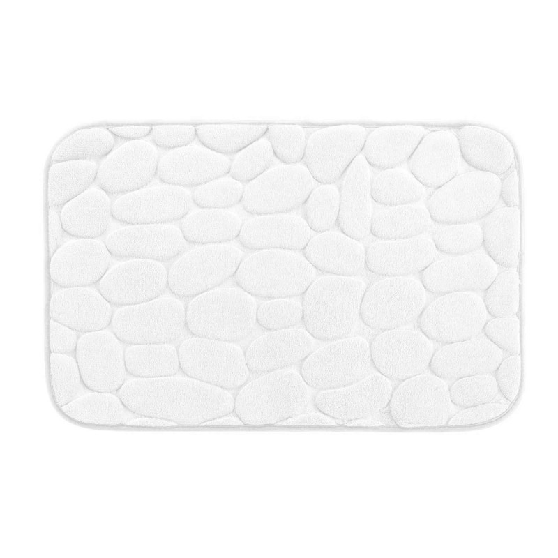 Tapis de bain à mémoire de forme Galet - 50 x 80 cm - Blanc