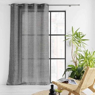 Voilage effet lainage Devoluy grande hauteur - 140 x 280 cm - Gris anthracite