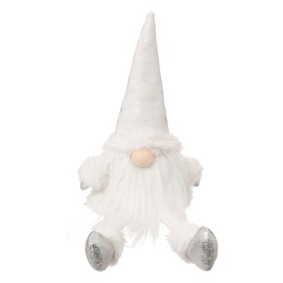 Gnome de Noël - H. 46 cm - Blanc