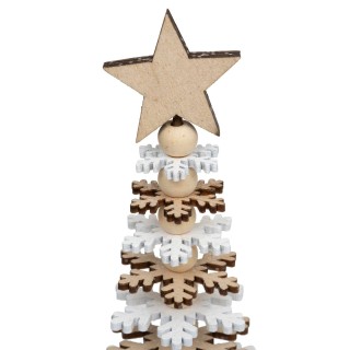 Sapin de Noël Flocon en bois - H. 40 cm