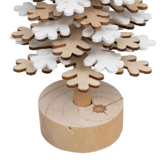 Sapin de Noël Flocon en bois - H. 40 cm