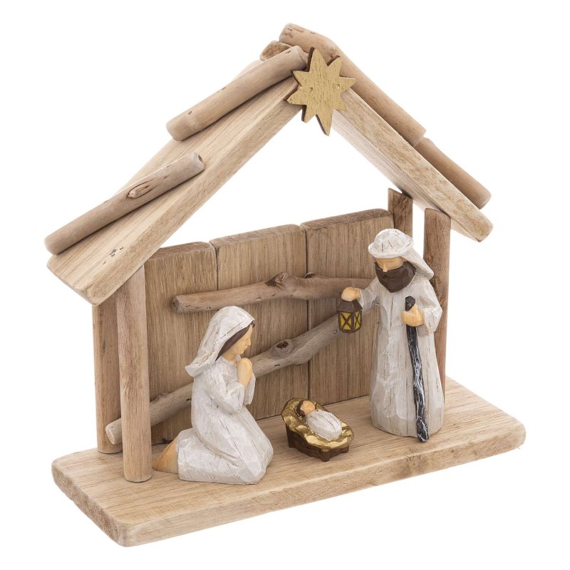 Crèche de Noël en bois - 3 santons