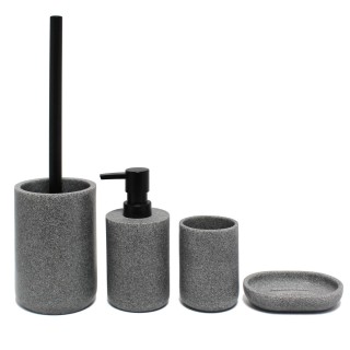 Brosse WC Jasper effet granit - Gris et noir