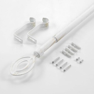 Kit de tringle à rideaux extensible Ama - L120 /L210 cm - Patine blanc