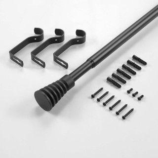 Kit de tringle à rideaux extensible Horizon - L210 /L380 cm - Noir