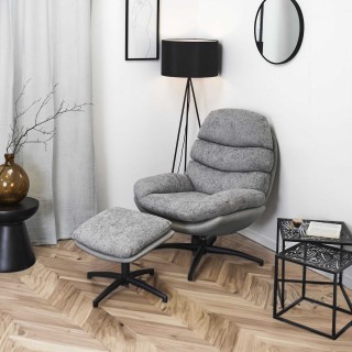 Fauteuil relax Horten avec repose pieds - Gris