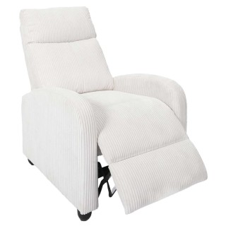 Fauteuil relax multiposition en tissu côtelé Drammen - Beige