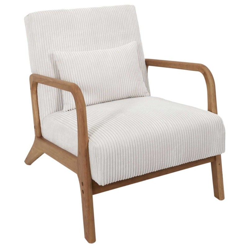 Fauteuil de salon en tissu côtelé Drammen - Beige