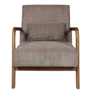 Fauteuil de salon en tissu côtelé Drammen - Taupe