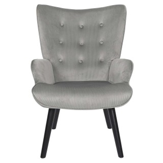 Fauteuil de salon en velours côtelé Giulia - Gris