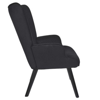 Fauteuil de salon en velours côtelé Giulia - Noir