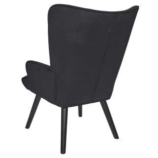 Fauteuil de salon en velours côtelé Giulia - Noir