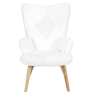 Fauteuil de salon scandi en patchwork Helsinki - Blanc