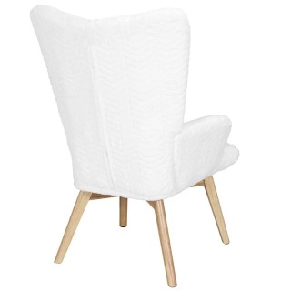 Fauteuil de salon scandi en patchwork Helsinki - Blanc