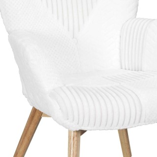 Fauteuil de salon scandi en patchwork Helsinki - Blanc