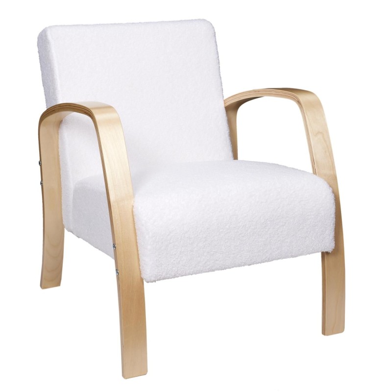 Fauteuil de salon en bouclette Stavern - Blanc