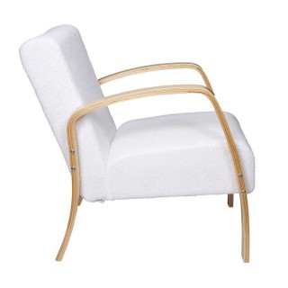 Fauteuil de salon en bouclette Stavern - Blanc