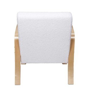 Fauteuil de salon en bouclette Stavern - Blanc