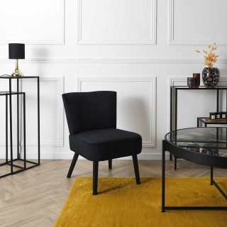 Fauteuil crapaud en velours Giulia - Noir