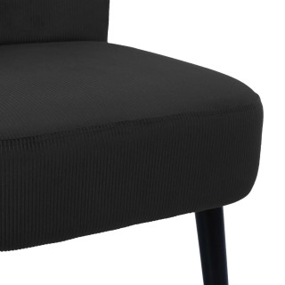 Fauteuil crapaud en velours Giulia - Noir