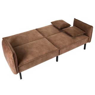 Canapé convertible effet cuir Grimstad - 3 Places - Marron