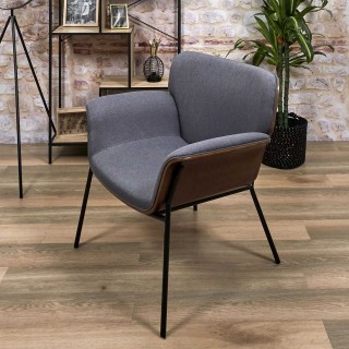 Fauteuil de salon vintage Rjukan - Gris