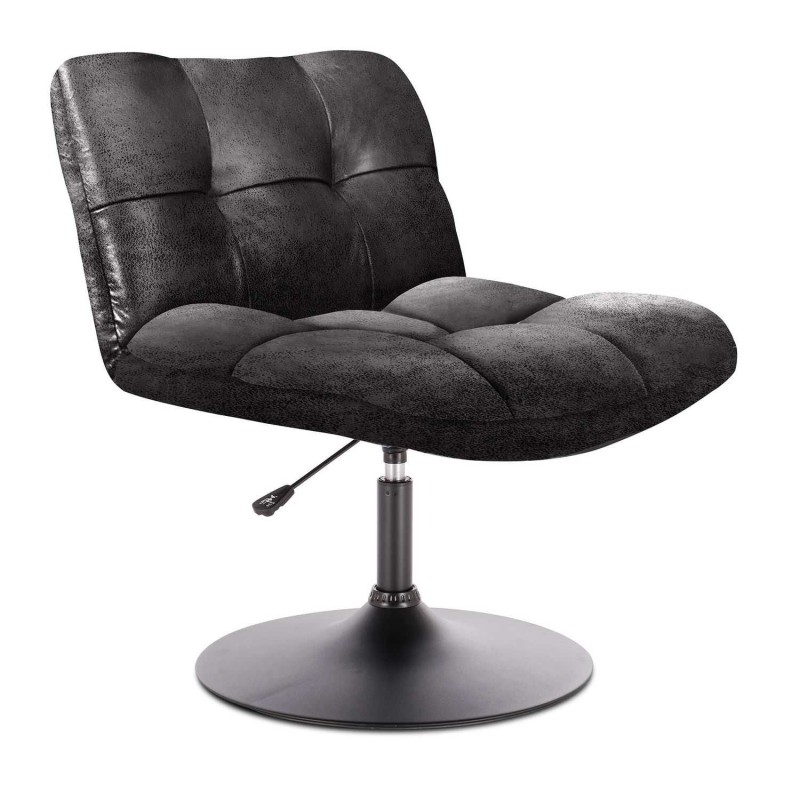 Fauteuil vintage avec pied pivotant Bodo - Noir