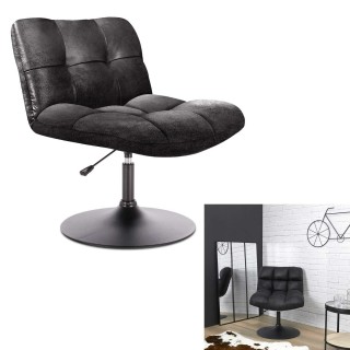 Fauteuil vintage avec pied pivotant Bodo - Noir