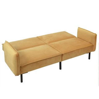 Canapé convertible en velours Bryne - 3 Places - Ocre