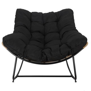 Fauteuil à bascule rembourré Asgar - Noir