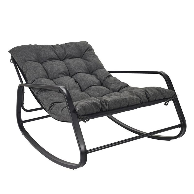 Fauteuil à bascule Manda - Noir