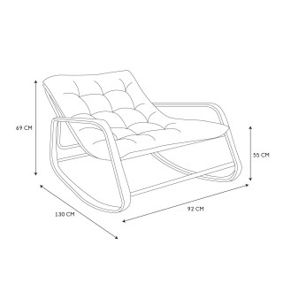 Fauteuil à bascule Manda - Noir