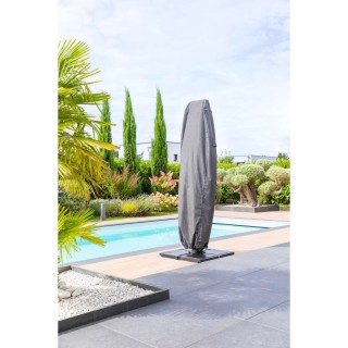 Housse de protection pour parasol décentré L HAMBO - 70 x 40 x 257 cm - Gris