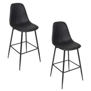 Lot de 2 chaises de bar MALO - Noir