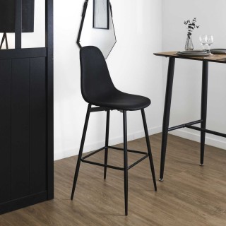 Lot de 2 chaises de bar MALO - Noir