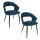 Lot de 2 chaises assise tressée LUND - Bleu