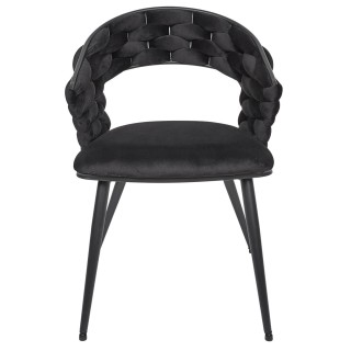 Lot de 2 chaises assise tressée LUND - Noir