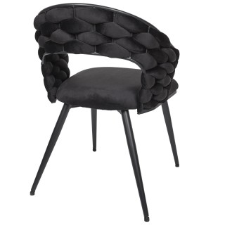 Lot de 2 chaises assise tressée LUND - Noir