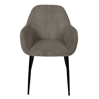 Lot de 2 fauteuils en tissu côtelé DRAMMEN - Gris