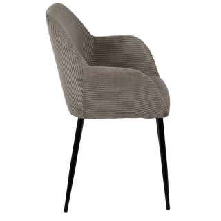 Lot de 2 fauteuils en tissu côtelé DRAMMEN - Gris