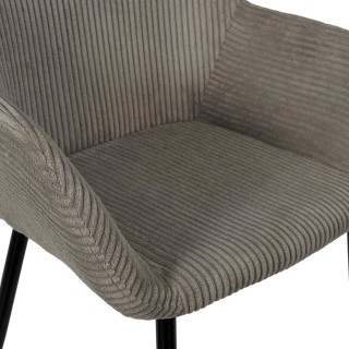 Lot de 2 fauteuils en tissu côtelé DRAMMEN - Gris