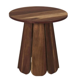 Table d'appoint ronde effet acacia VISBY - Marron