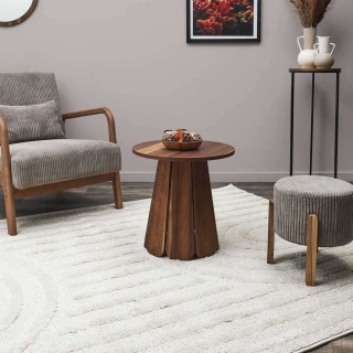 Table d'appoint ronde effet acacia VISBY - Marron