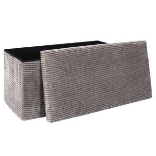 Banc de rangement pliable effet côtelé DRAMMEN - Taupe