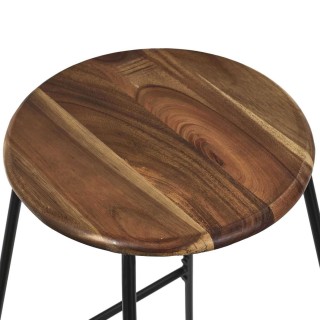 Tabouret de bar en acacia VISBY - Marron et noir