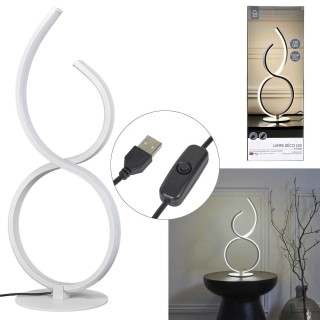 Lampe led design à poser - Hauteur 36 cm - Blanc