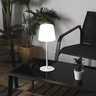 Lampe d'extérieur rechargeable - Hauteur 40 cm - Blanc