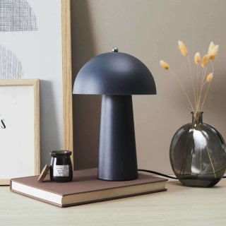 Lampe à poser champignon - Hauteur 32 cm - Gris foncé