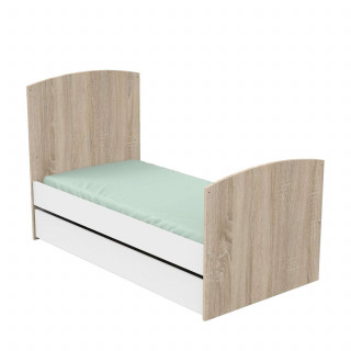 Lit bébé évolutif Access Bois - Sauthon - 70 x 140 cm - Blanc et marron