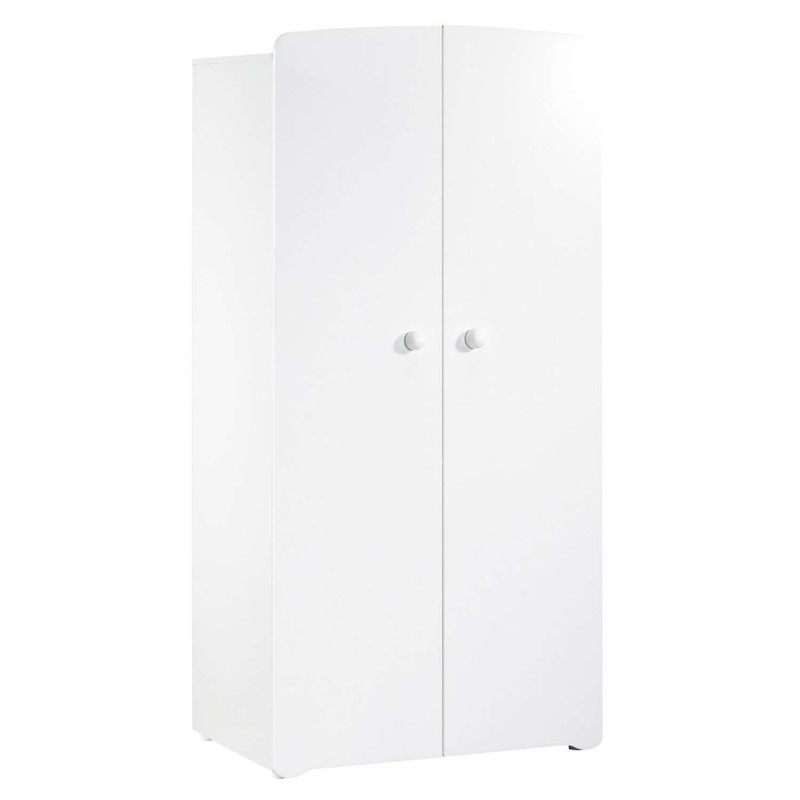 Armoire Basic avec boutons boules - Sauthon - Blanc